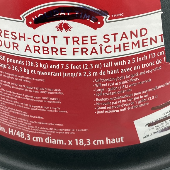 Fresh Cut Christmas Holiday Tree Stand for Real Trees up to 7.5 Feet - Picture 6 of 9